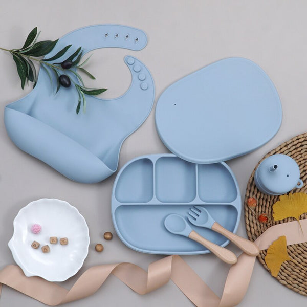 5Pcs Set Silicone Children Tableware